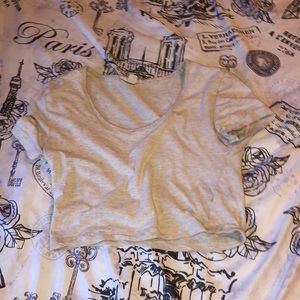 grey tight crop top